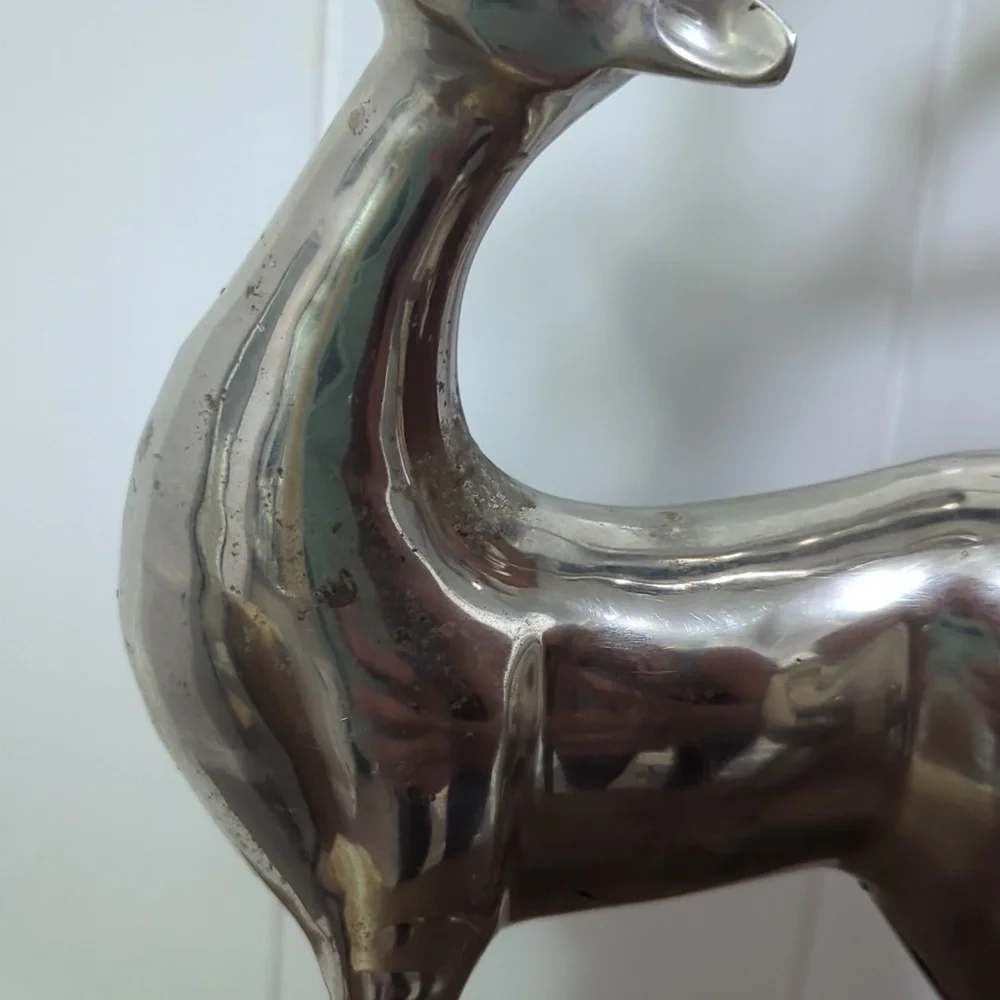 Vintage Chrome Reindeer Candelabra Set